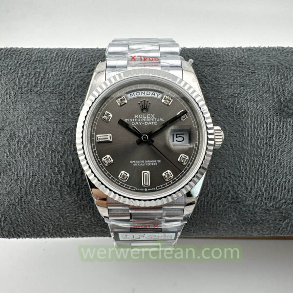 QF Factory Rolex Day-Date 36 118239 A Grey Diamond Dial 138g Heavy Weighted Edition 36mm Automatic Watch - clean factory product image 13
