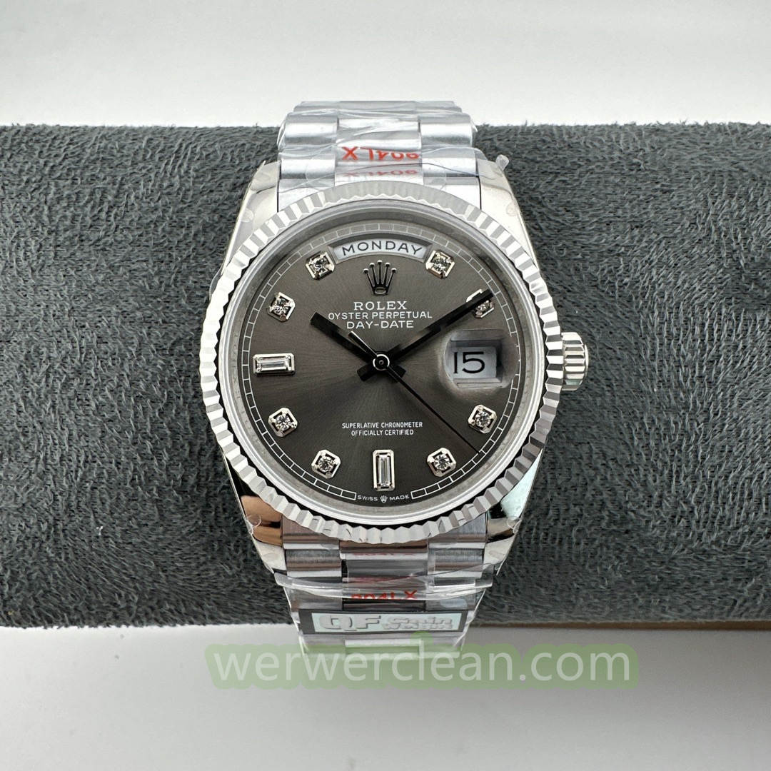 QF Factory Rolex Day-Date 36 118239 A Grey Diamond Dial 138g Heavy Weighted Edition 36mm Automatic Watch - clean factory product image 2