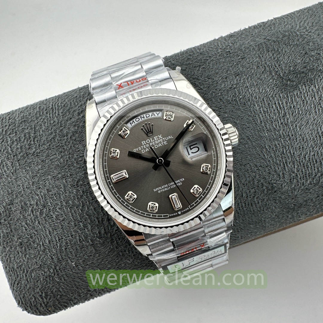 QF Factory Rolex Day-Date 36 118239 A Grey Diamond Dial 138g Heavy Weighted Edition 36mm Automatic Watch - clean factory product image 3