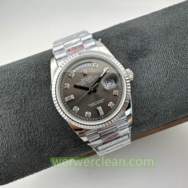 QF Factory Rolex Day-Date 36 118239 A Grey Diamond Dial 138g Heavy Weighted Edition 36mm Automatic Watch - clean factory product image 15