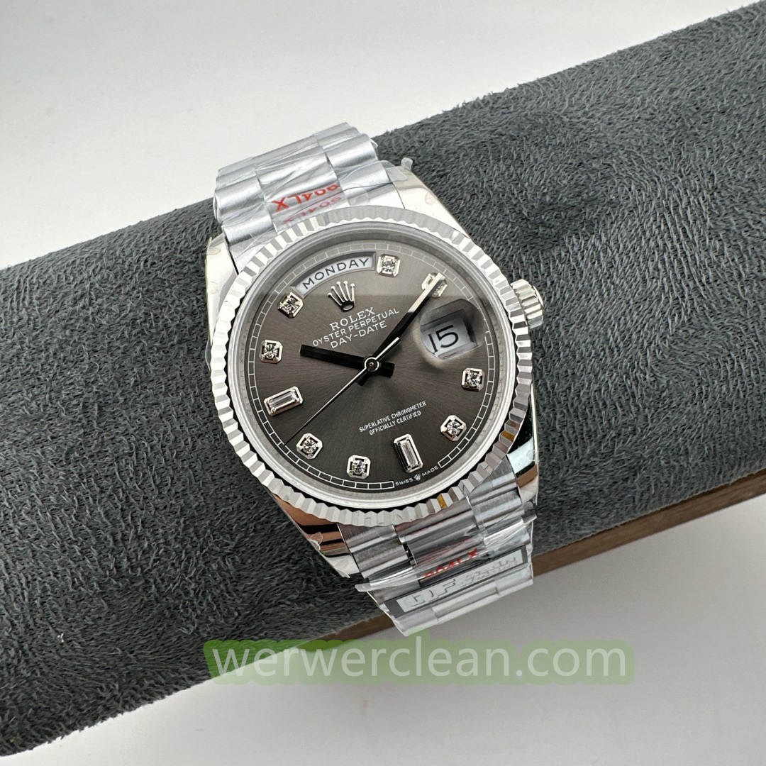 QF Factory Rolex Day-Date 36 118239 A Grey Diamond Dial 138g Heavy Weighted Edition 36mm Automatic Watch - clean factory product image 4