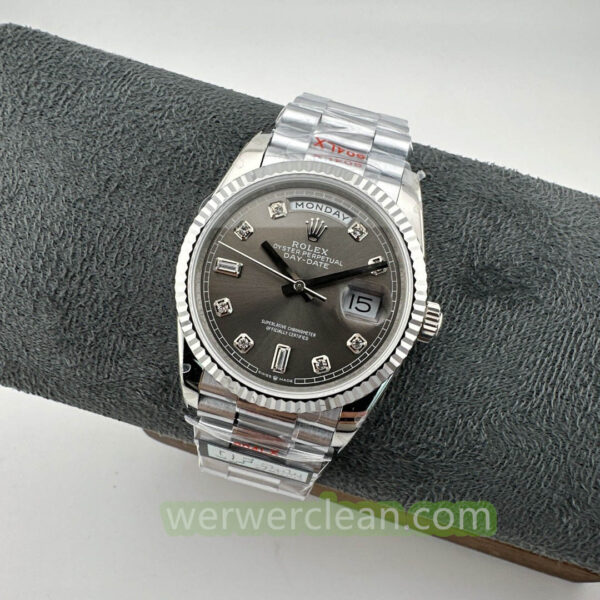 QF Factory Rolex Day-Date 36 118239 A Grey Diamond Dial 138g Heavy Weighted Edition 36mm Automatic Watch - clean factory product image 16