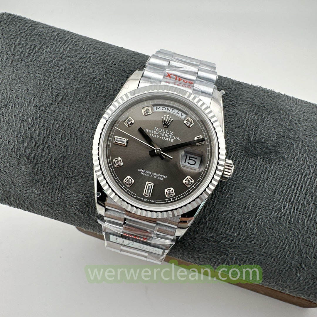 QF Factory Rolex Day-Date 36 118239 A Grey Diamond Dial 138g Heavy Weighted Edition 36mm Automatic Watch - clean factory product image 5