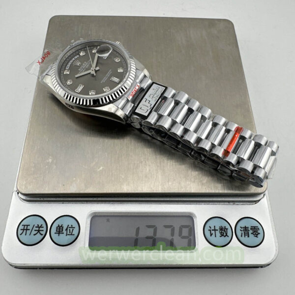 QF Factory Rolex Day-Date 36 118239 A Grey Diamond Dial 138g Heavy Weighted Edition 36mm Automatic Watch - clean factory product image 19