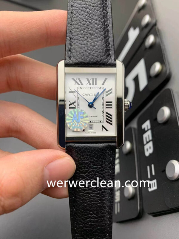 AF Factory Cartier Tank Solo XL W5200027 Silver Opaline Dial 31x41mm Automatic Leather Strap Watch - clean factory product image 7