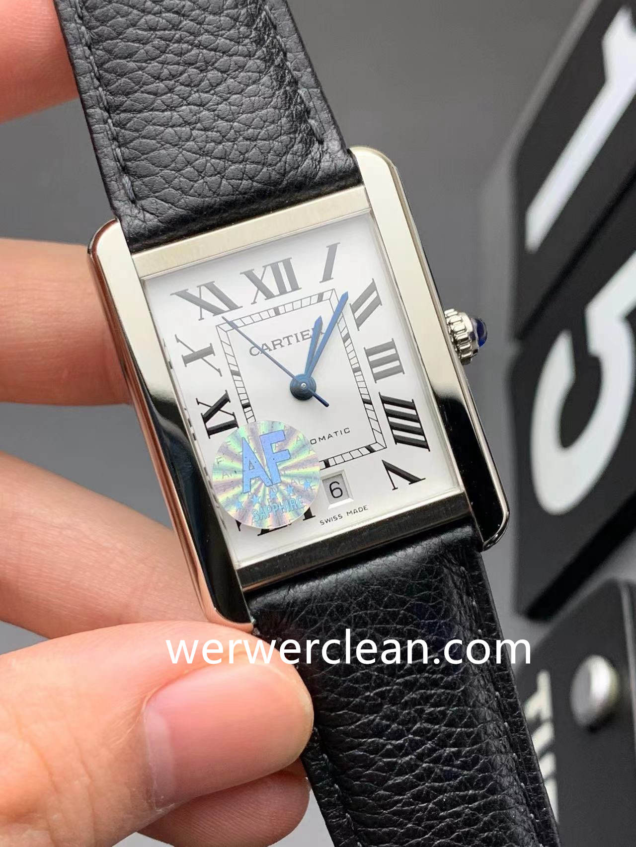 AF Factory Cartier Tank Solo XL W5200027 Silver Opaline Dial 31x41mm Automatic Leather Strap Watch - clean factory product image 3