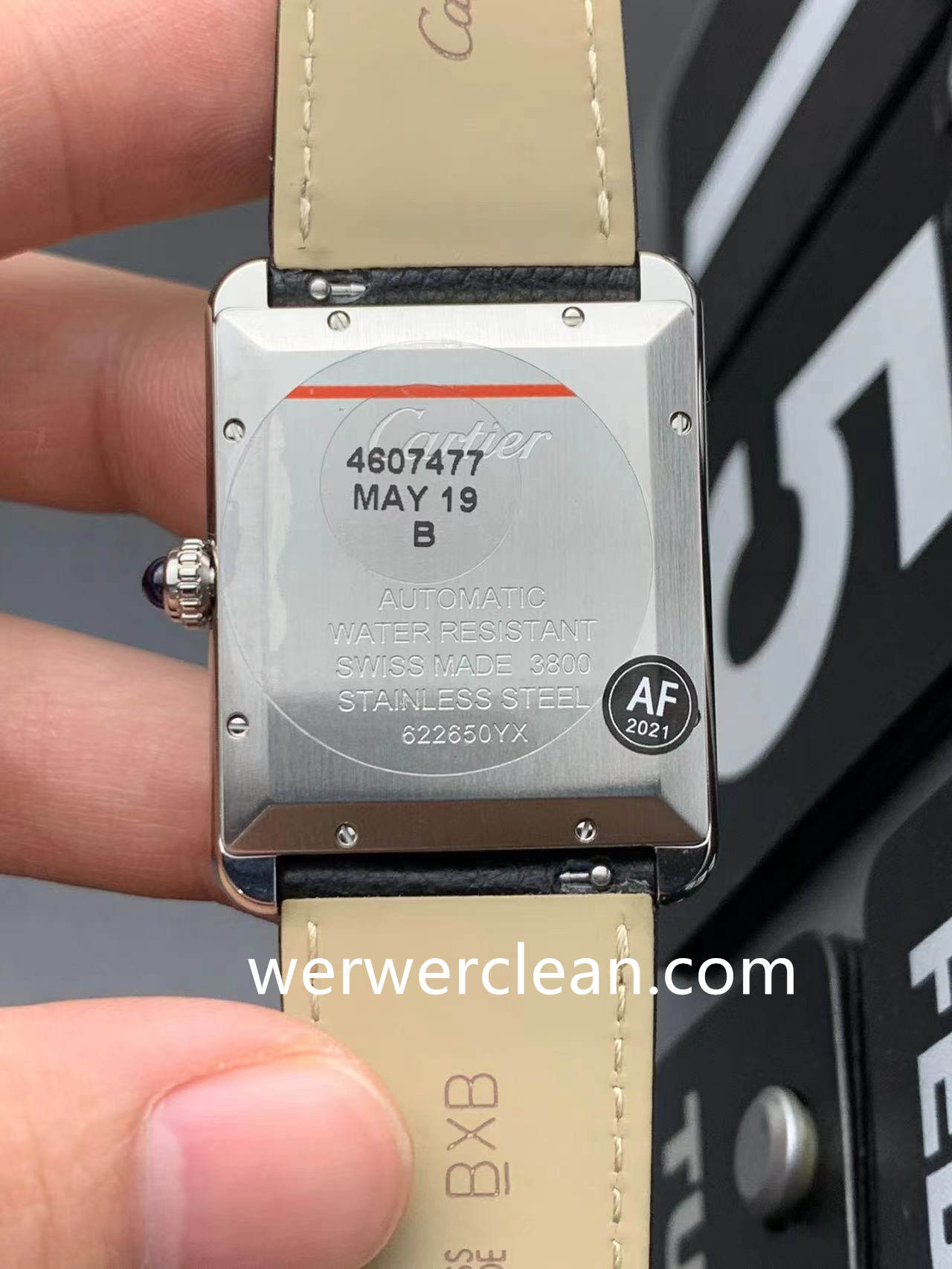 AF Factory Cartier Tank Solo XL W5200027 Silver Opaline Dial 31x41mm Automatic Leather Strap Watch - clean factory product image 6