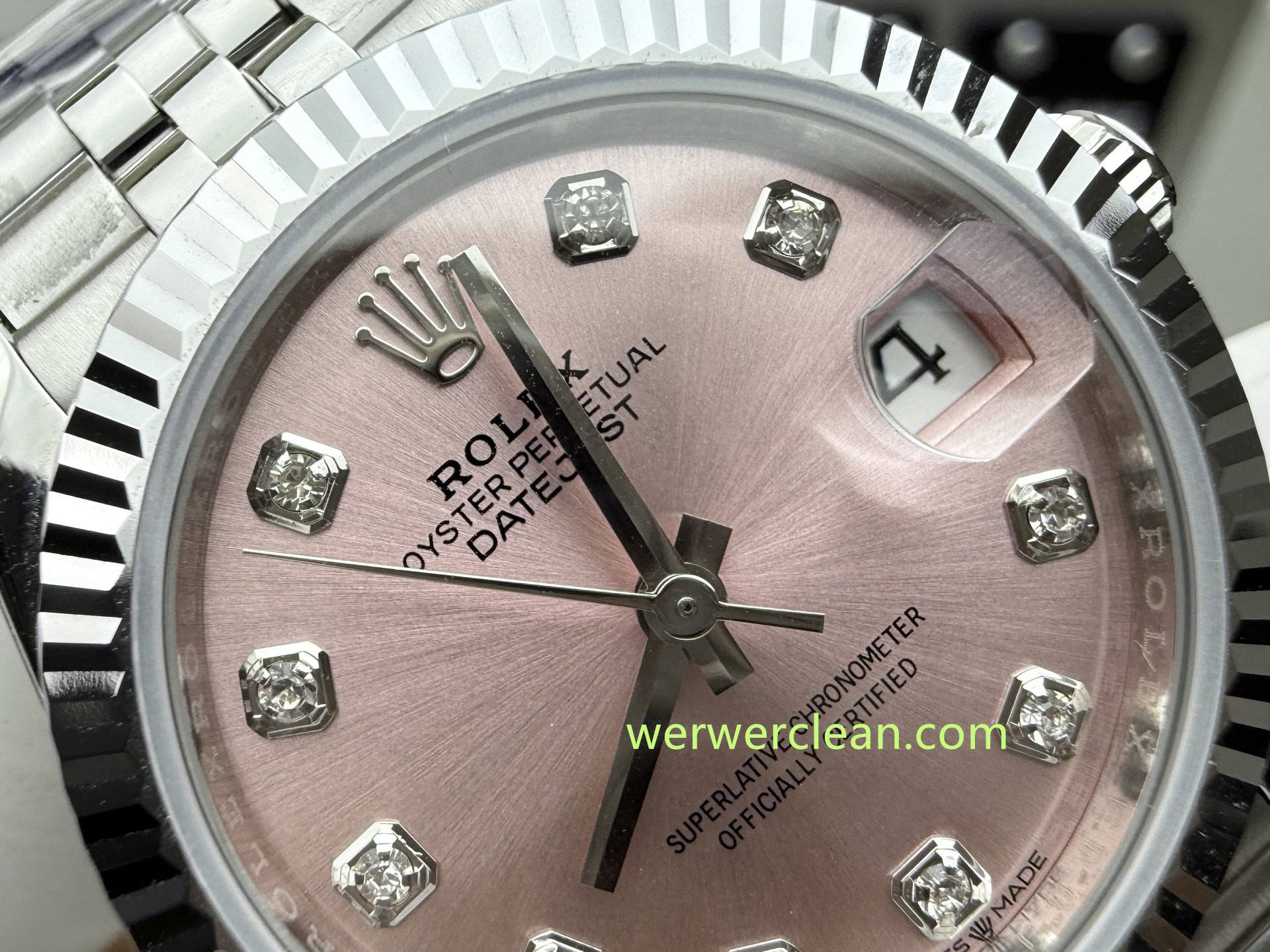 A+ Factory Rolex Datejust 31 m278274-0032 Pink Diamond Dial 31mm Fluted Bezel Automatic Ladies Watch - clean factory product image 4