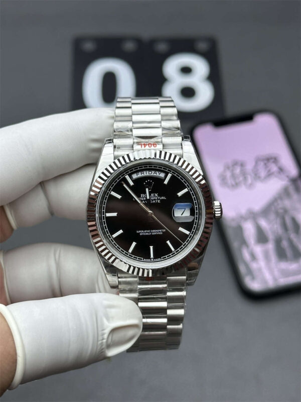 VSF Tungsten Day-Date 40 Black Motif Dial – 228239 White Gold (182g Weighted) - clean factory product image 9
