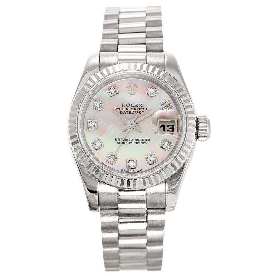 Replica Rolex (unchanged) Datejust Mother-of-Pearl Femme 179179 - View 1