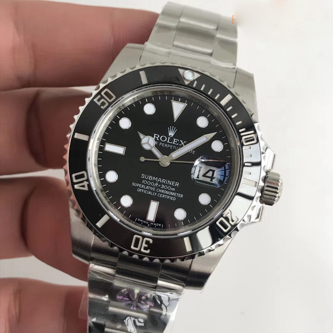 Replica Rolex Submariner 116610 Black Ceramic AR Factory - View 3
