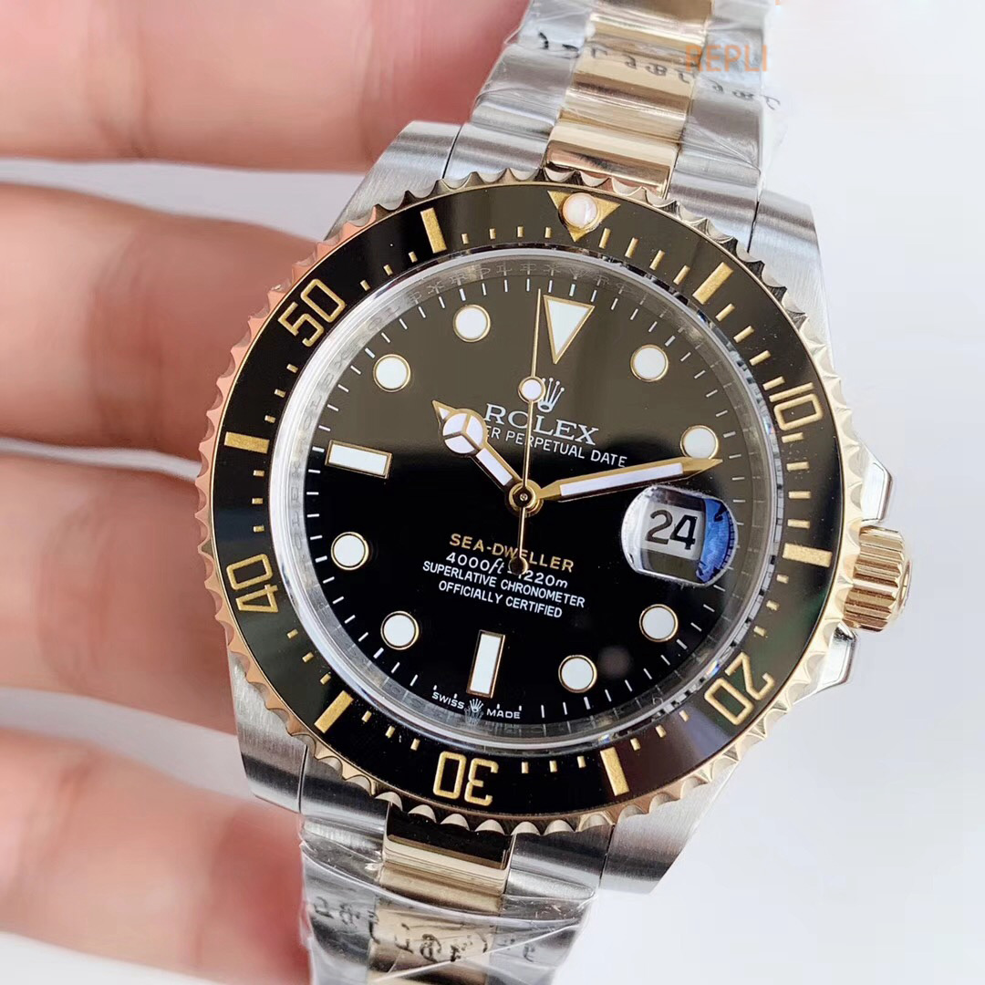 Replica Rolex Sea-Dweller 126603 New for Two-Tone Rolesor Baselworld 2019 Black Ceramic AR Factory - View 3