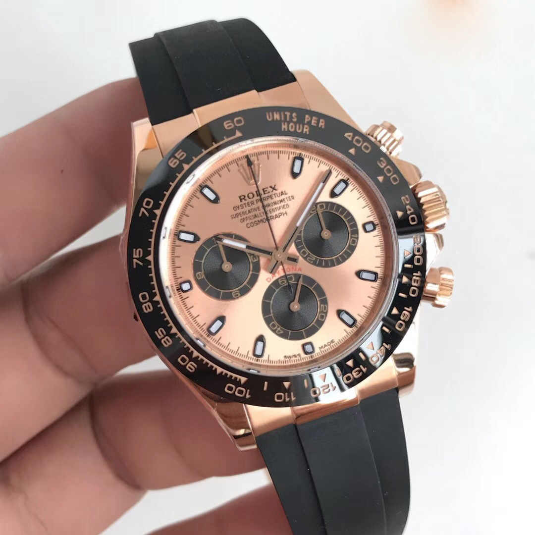 Replica Rolex Daytona Cosmograph 116515LN AR Factory Rose Gold Black Dial Swiss - View 2