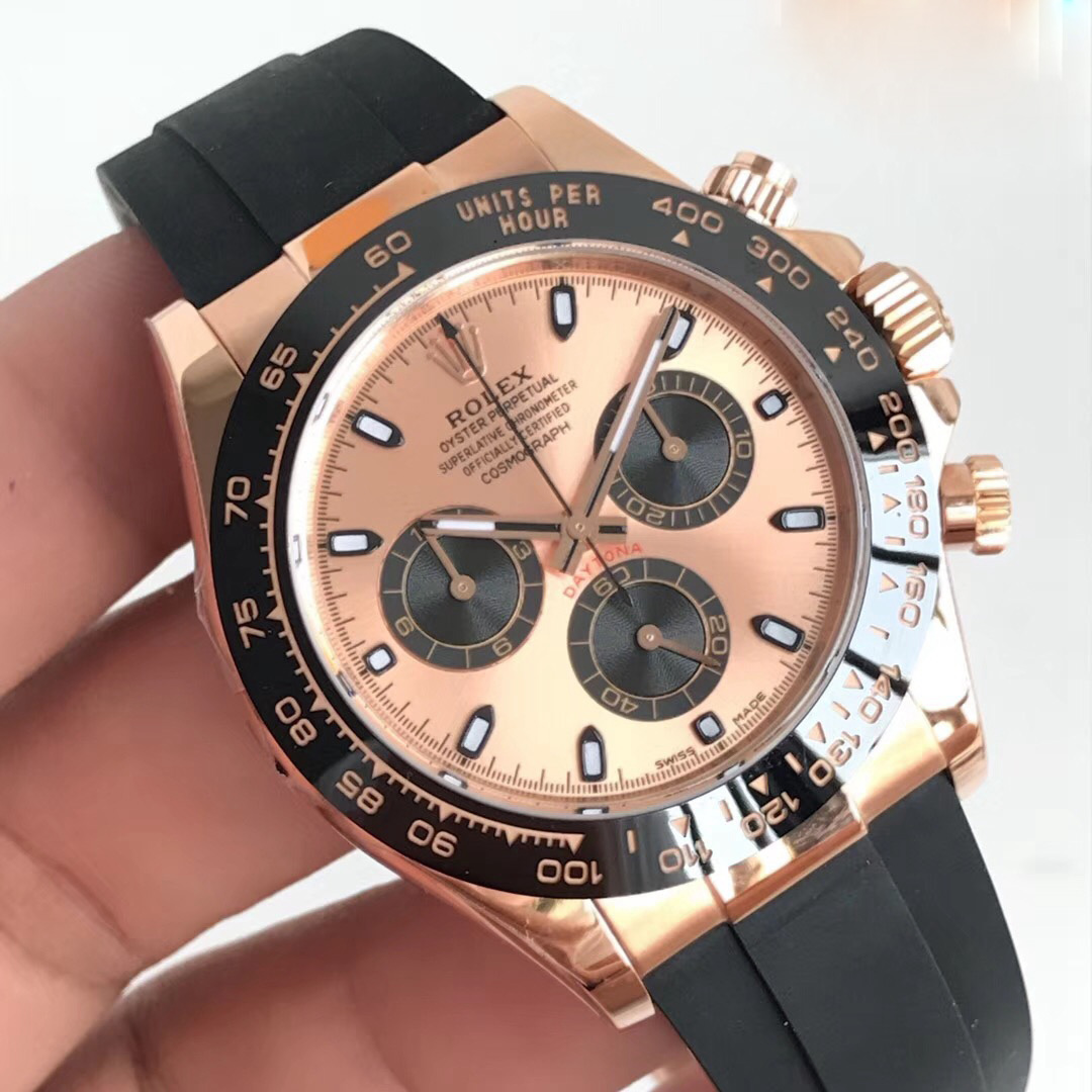 Replica Rolex Daytona Cosmograph 116515LN AR Factory Rose Gold Black Dial Swiss - View 4