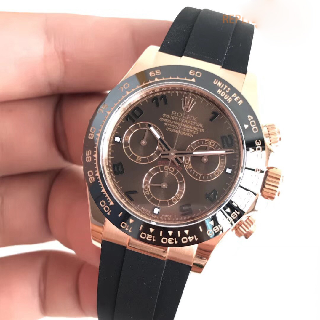 Replica Rolex Daytona Cosmograph 116515LN AR Rose Gold Chocolate Dial Swiss - View 3