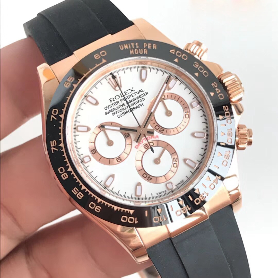 Replica Rolex Daytona Cosmograph 116515LN AR Factory Rose Gold White Dial Swiss - View 4