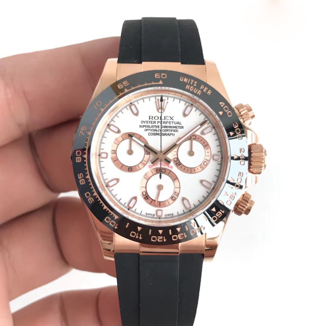 Replica Rolex Daytona Cosmograph 116515LN AR Factory Rose Gold White Dial Swiss - View 1