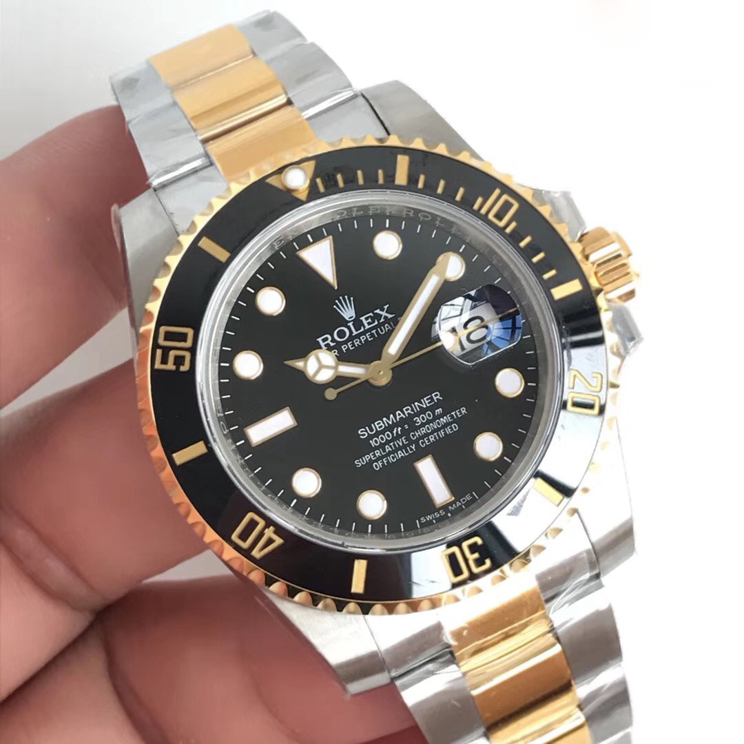 Replica Rolex Submariner Date 116613LN N V5S Yellow Gold & Stainless Steel Black Dial - View 2