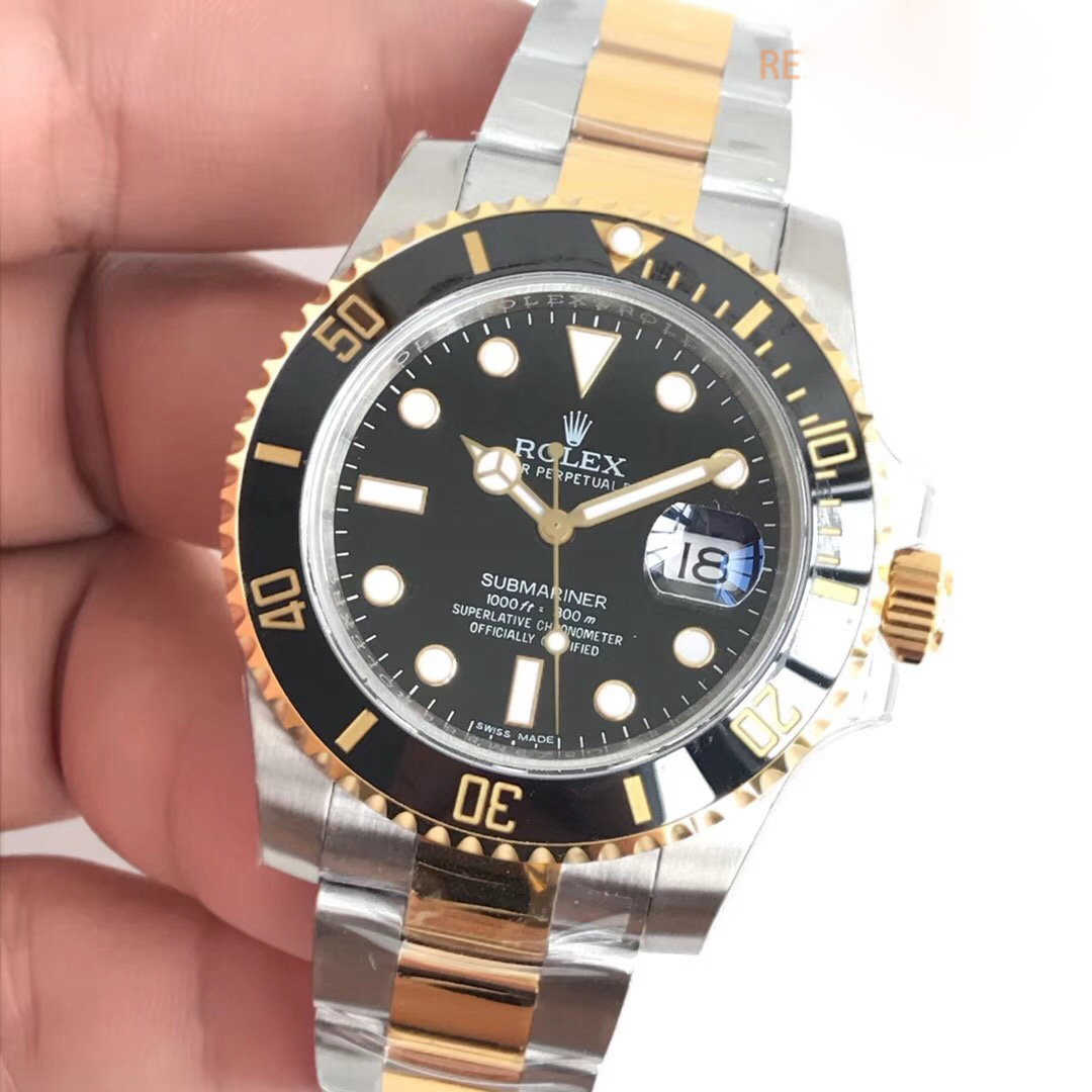Replica Rolex Submariner Date 116613LN N V5S Yellow Gold & Stainless Steel Black Dial - View 3