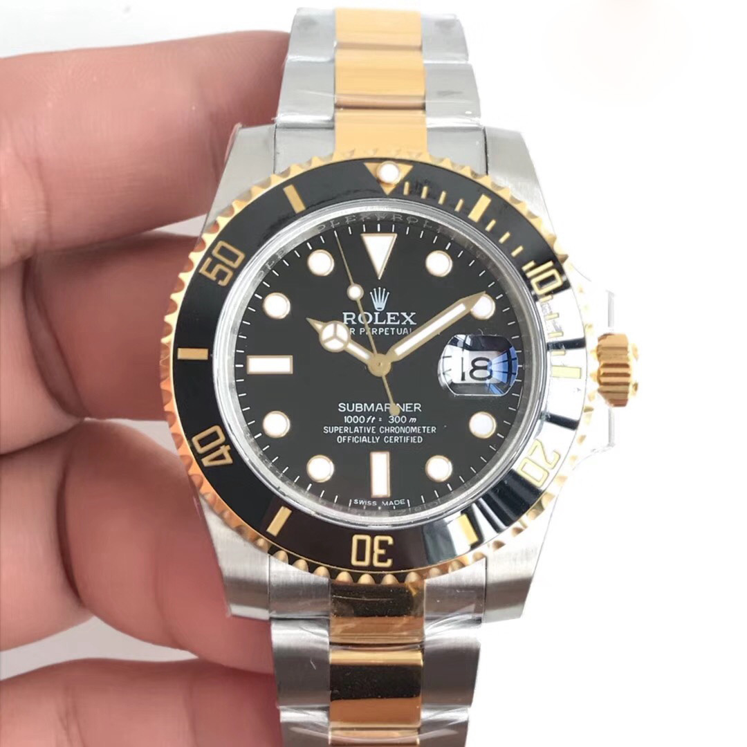 Replica Rolex Submariner Date 116613LN N V5S Yellow Gold & Stainless Steel Black Dial - View 1