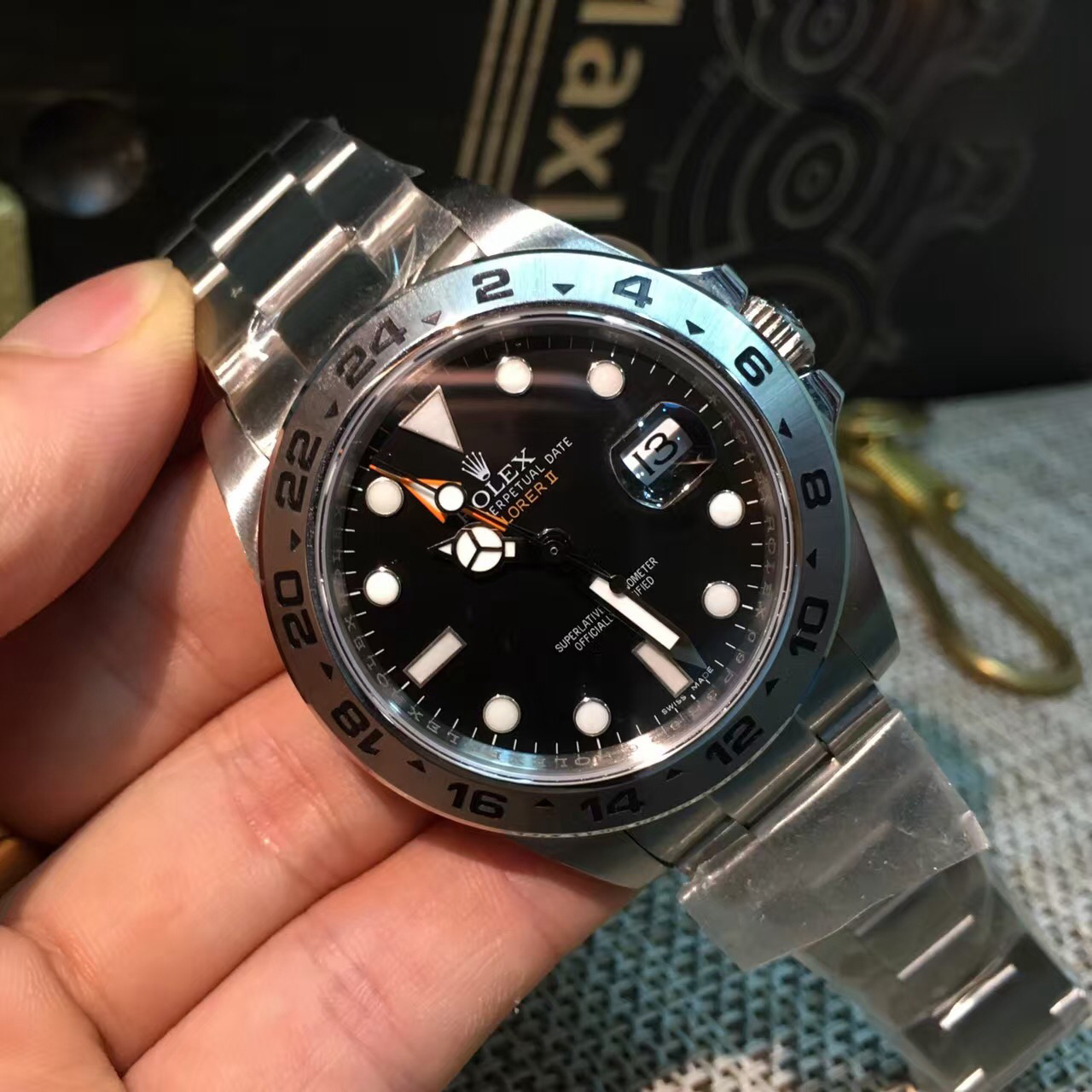 Replica Rolex EXPLORER II Noob factory Stainless Steel black - View 1