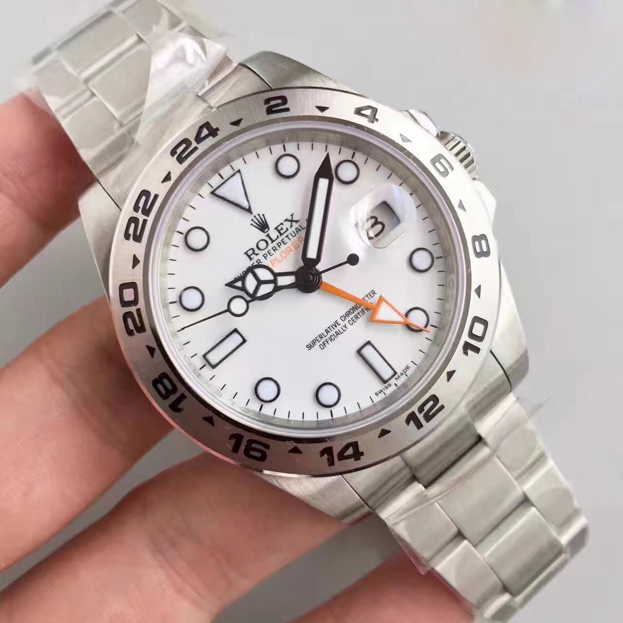 Replica Rolex EXPLORER II Noob factory Stainless Steel white - View 2