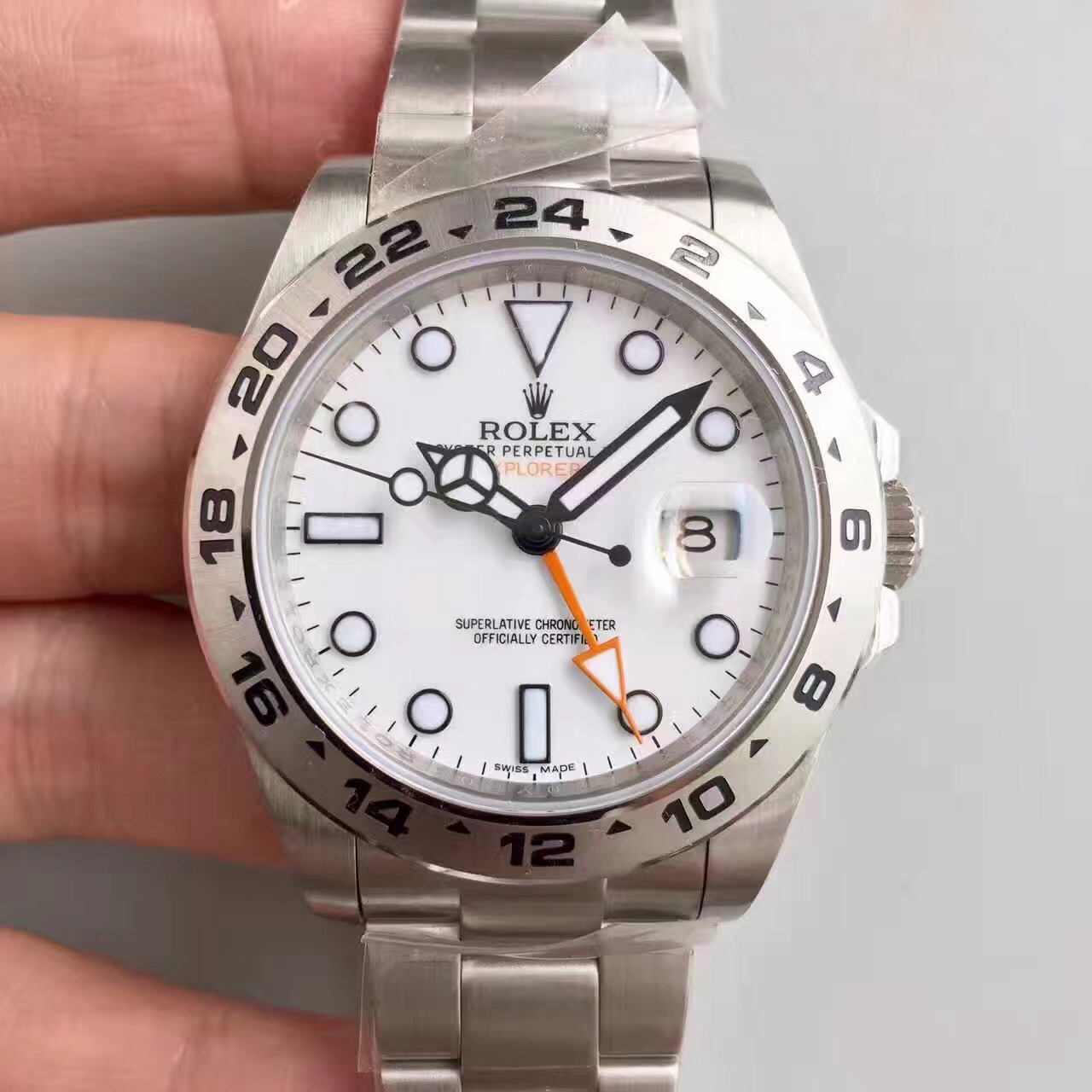 Replica Rolex EXPLORER II Noob factory Stainless Steel white - View 1