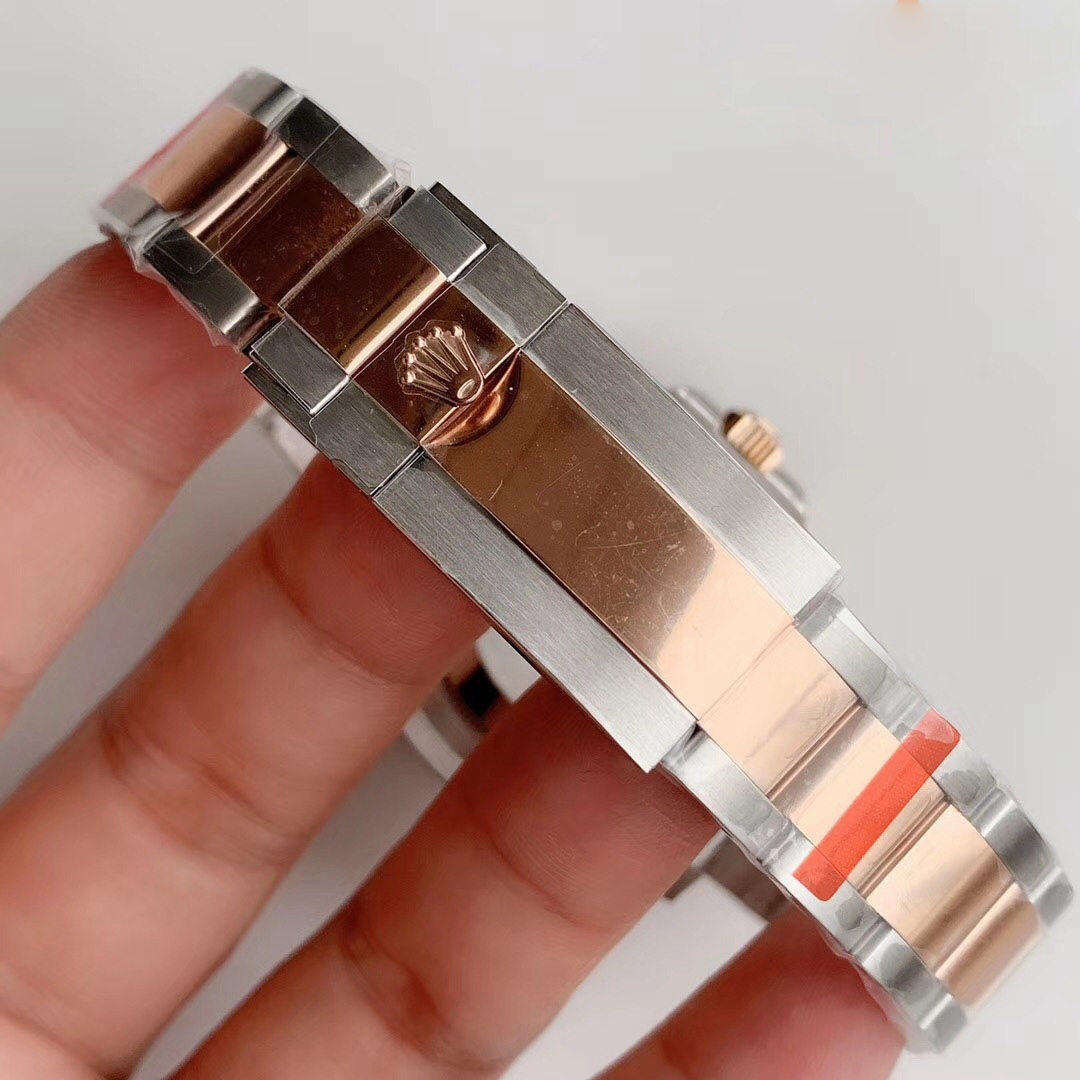 Replica Rolex GMT-Master II EW factory Rose Gold Stainless Steel Black - View 9