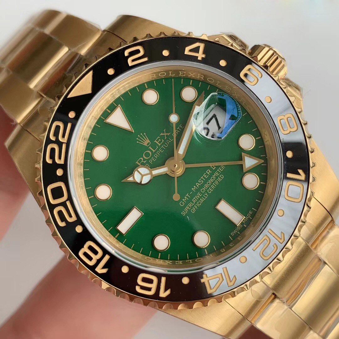 Replica Rolex GMT-Master II EW factory Stainless Steel Green - View 4