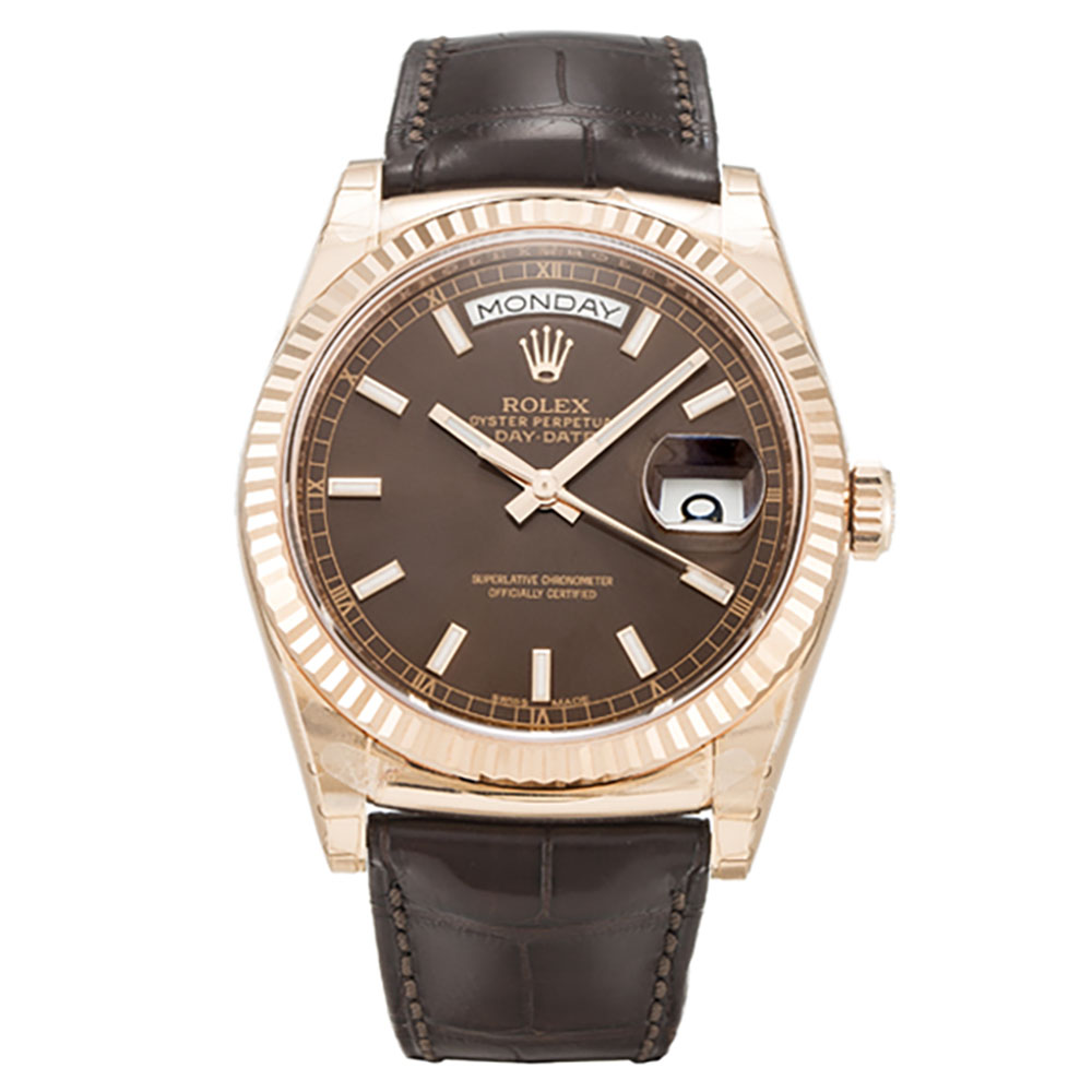 Replica Rolex (unchanged) Day-Date Chocolat 118135 - View 1