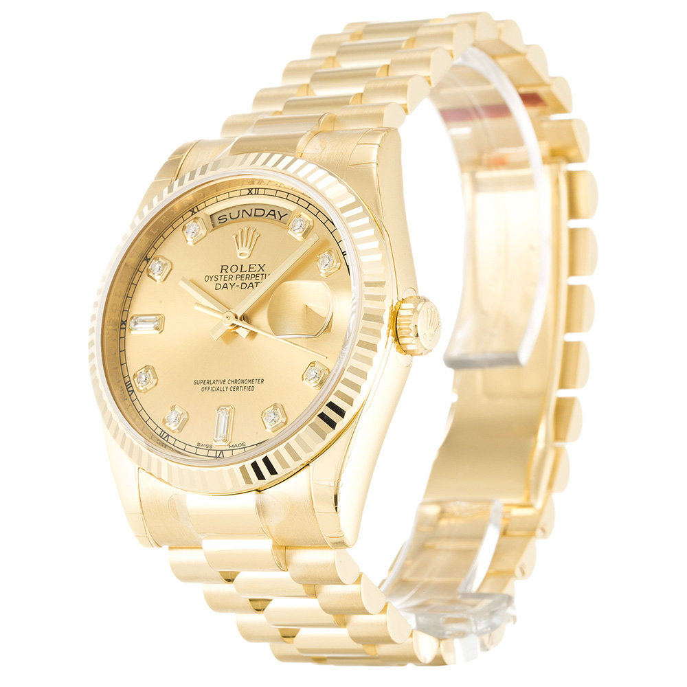 Rolex Super Clone Day-Date 118238 Yellow Gold 36 MM Diamond Dial Replica