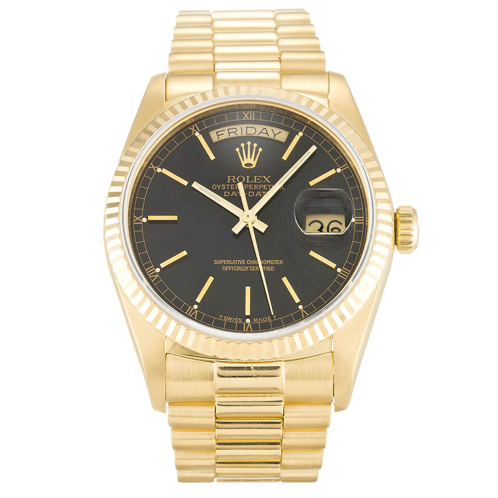 Replica Rolex (unchanged) Day-Date Black 18038 - View 1
