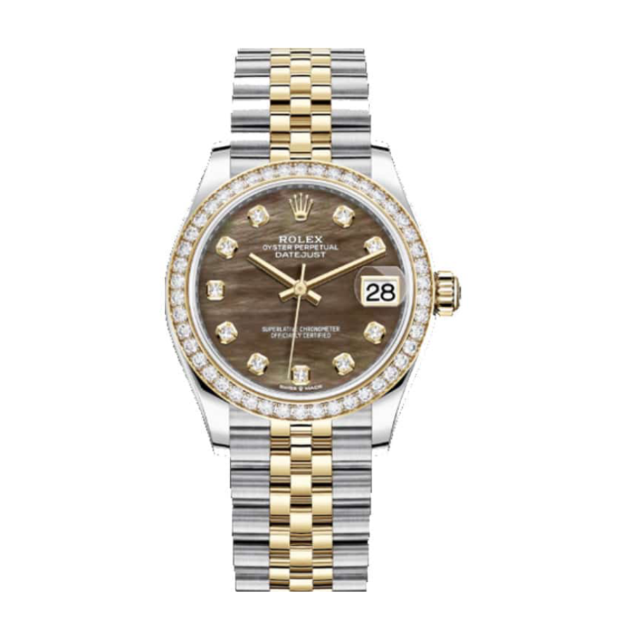 Rolex Datejust 116233 Brown Dial Two Tones Gold Silver Case Diamond Markers Jubilee Strap Replica