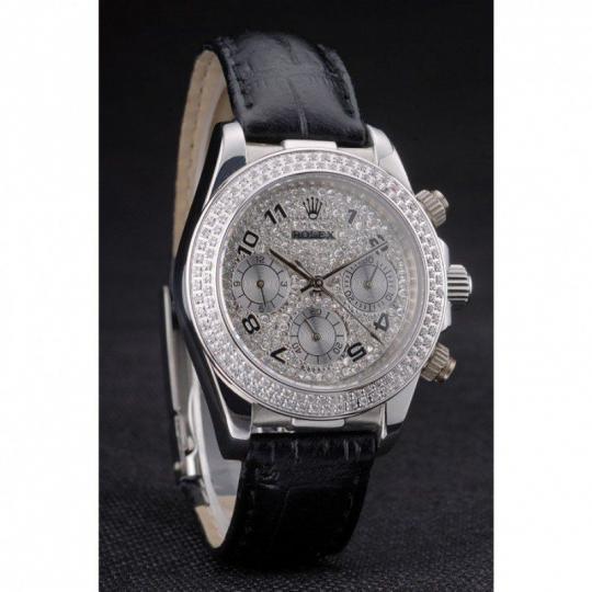 Replica Rolex Daytona Lady Stainless Steel Case Crystal Studded Bezel Crystal Studded Dial - View 2
