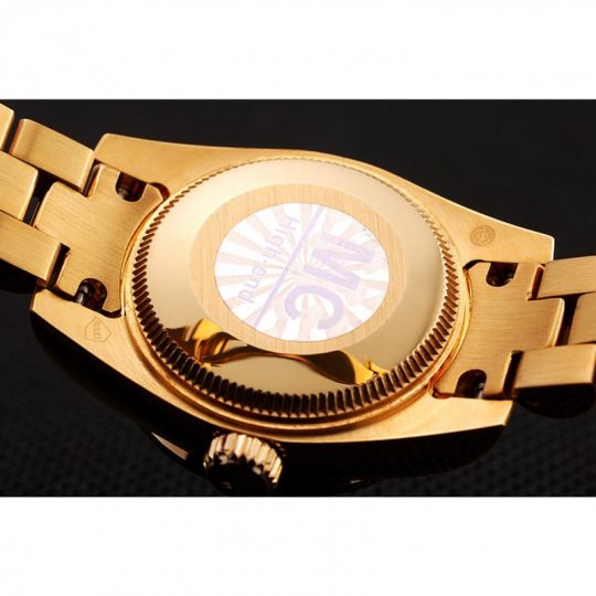 Replica Rolex DayJust Diamond Pave Dial Gold Diamond Bracelet 1453955 - View 7