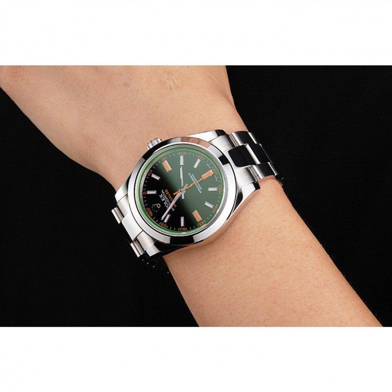 Replica Rolex Milgauss Black Dial Orange Markings Stainless Steel Case And Bracelet - View 4