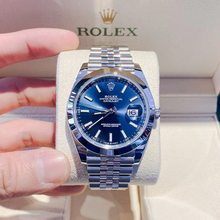 Replica Rolex Datejust 126300 41mm Blue Jubilee Strap