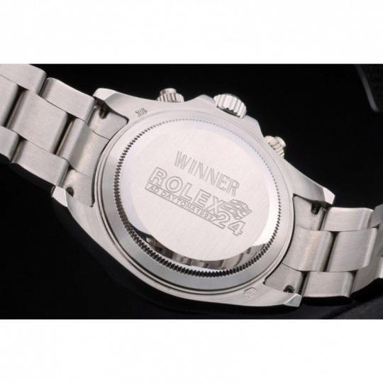 Replica Rolex Daytona Cosmograph Rainbow Crystals Bezel Stainless Steep Strap Black Dial 80250 - View 9