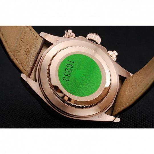 Replica Rolex Cosmograph Daytona Brown Dial Rose Gold Case Brown Leather Bracelet 1454243 - View 6