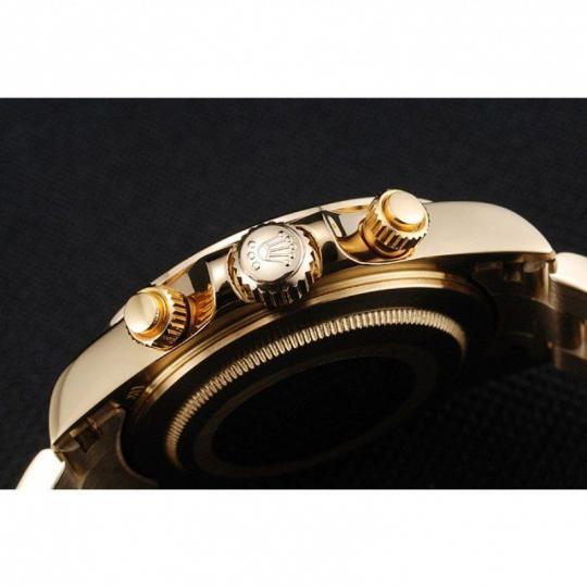 Replica Rolex Cosmograph Daytona Brown Dial Diamond Numerals Gold Case And Bracelet 1454245 - View 7