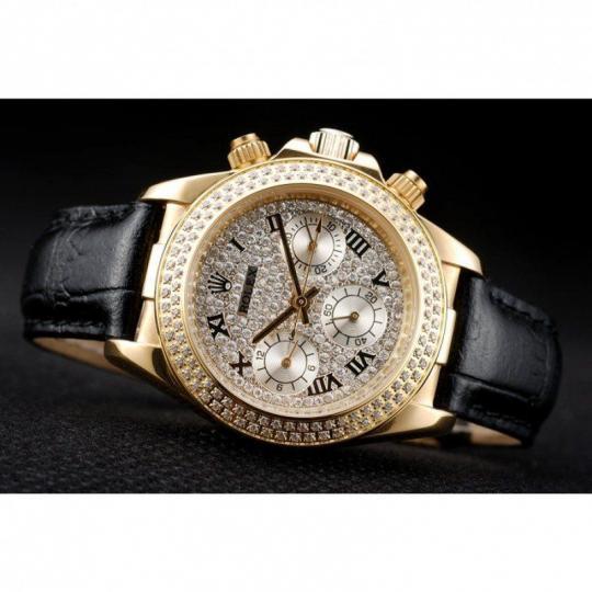 Replica Rolex Daytona Lady Gold Case Crystal Studded Bezel Crystal Studded Dial 98238 - View 4