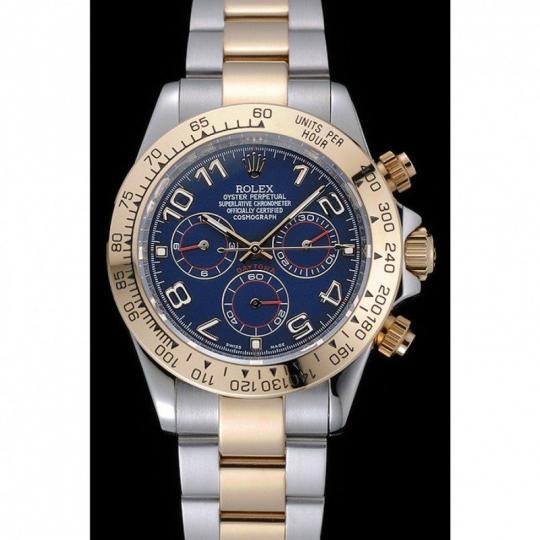 Replica Rolex Cosmograph Daytona Blue Dial Two Tone Stainless Steel Bracelet 1454246 - View 2