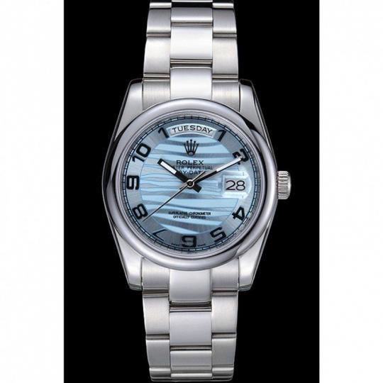 Replica Rolex Day-Date Polished Silver Bezel White Dial 7470 - View 2