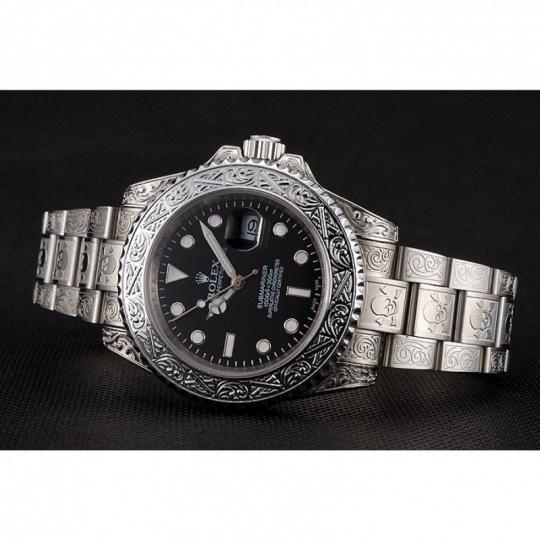 Replica Rolex Submariner Skull Limited Edition Black Dial White Case And Bracelet 1454093 - View 3