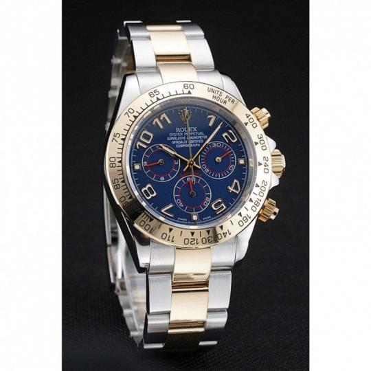 Replica Rolex Cosmograph Daytona Blue Dial Two Tone Stainless Steel Bracelet 1454246 - View 3