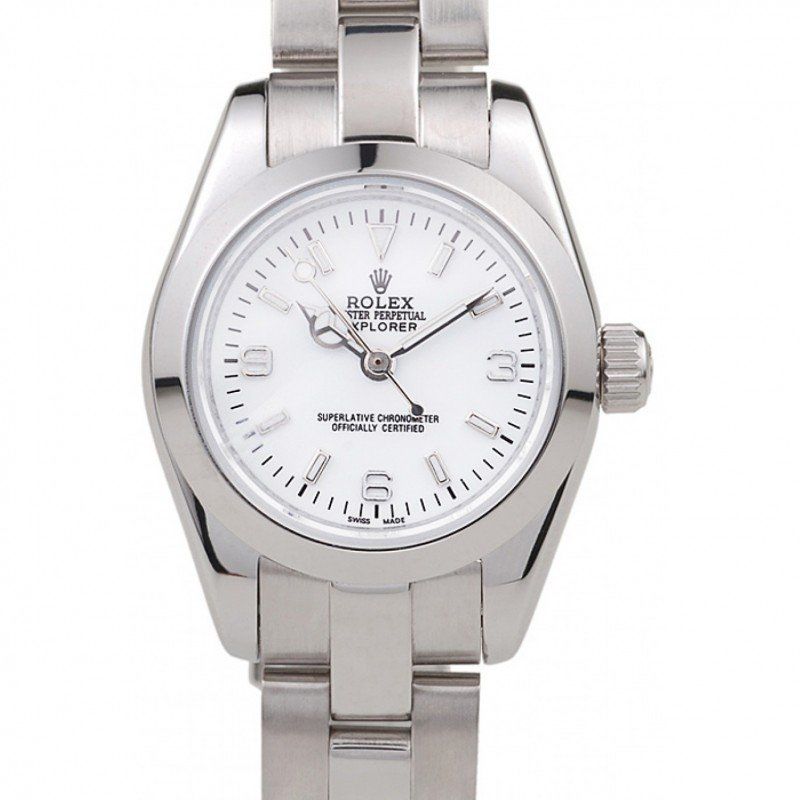 Replica Rolex Explorer Polished Stainless Steel White Dial 98088 - View 1