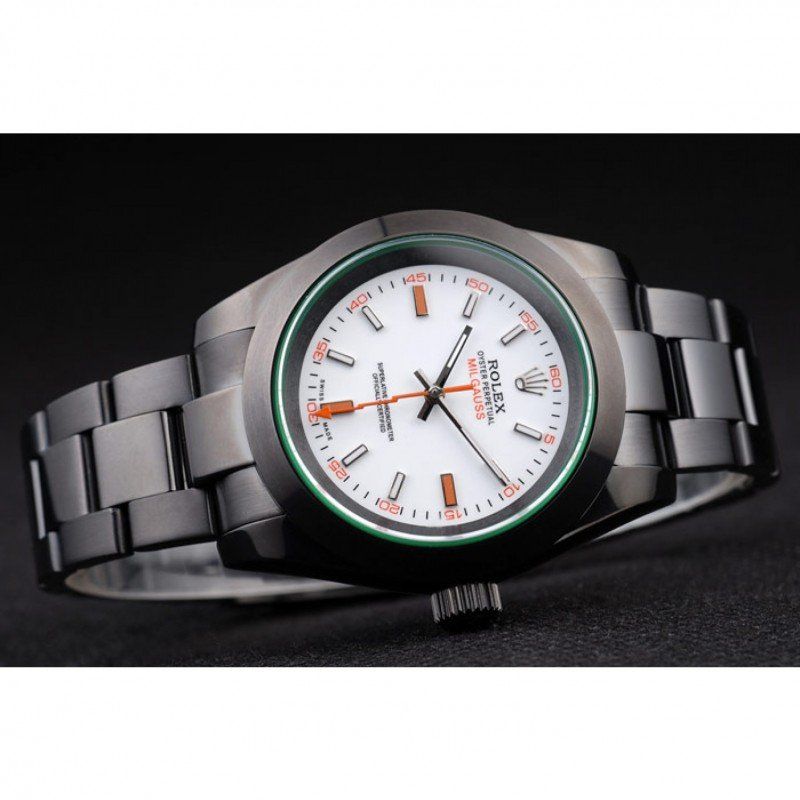 Replica Rolex Milgauss Pro-Hunter Tinted Green Saphire White Dial PR116610 - View 4