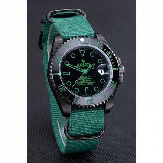 Replica Rolex Stealth Submariner Green Nylon Strap 622009 - View 3