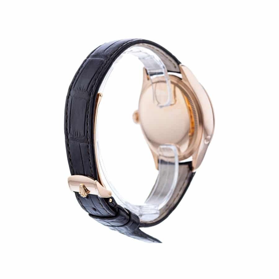 Replica Rolex Cellini Phase de Lune 50535 30MM Rose Gold Case Moonphase White Dial