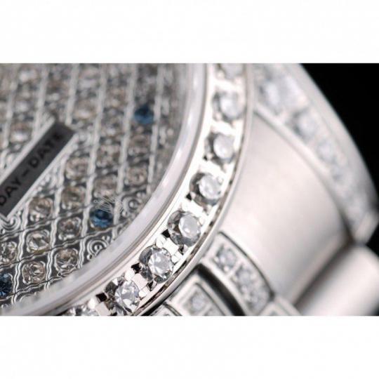 Replica Rolex DayDate Diamond Plated Stainless Steel Bracelet Diamond Plated Dial 41985 - View 9